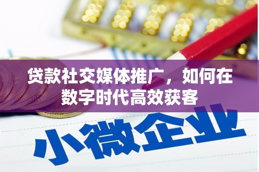 锡林郭勒贷款社交媒体推广，如何在数字时代高效获客