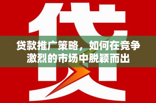 锡林郭勒贷款推广策略，如何在竞争激烈的市场中脱颖而出