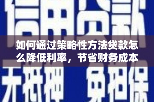 锡林郭勒如何通过策略性方法贷款怎么降低利率，节省财务成本