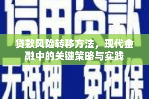 锡林郭勒贷款风险转移方法，现代金融中的关键策略与实践