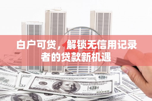 锡林郭勒白户可贷，解锁无信用记录者的贷款新机遇