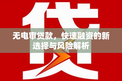 锡林郭勒无电审贷款，快速融资的新选择与风险解析