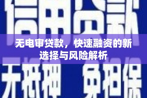 锡林郭勒无电审贷款，快速融资的新选择与风险解析