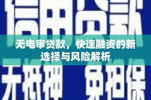 锡林郭勒无电审贷款，快速融资的新选择与风险解析