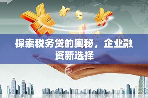 锡林郭勒探索税务贷的奥秘，企业融资新选择