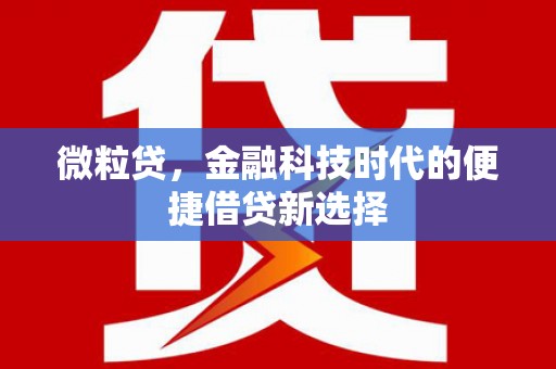 锡林郭勒微粒贷，金融科技时代的便捷借贷新选择